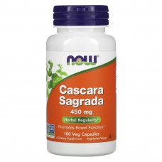 Каскара саграда, Cascara Sagrada, Now Foods, 450 мг, 100 капсул