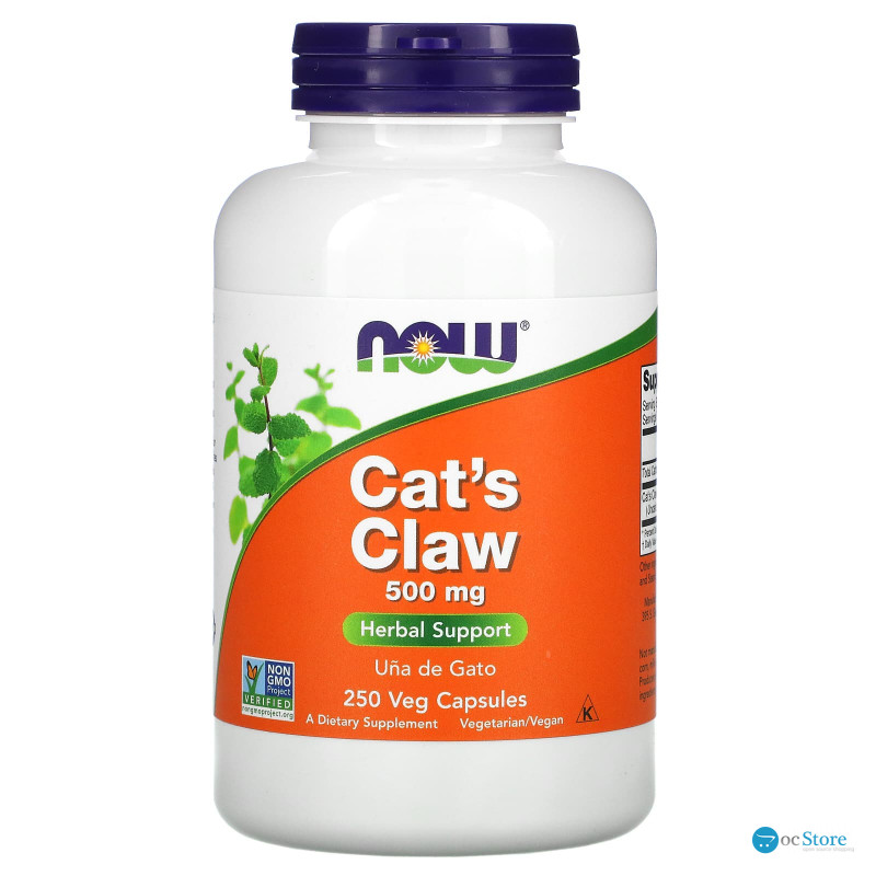 Котячий кіготь (Cat's Claw), Now Foods, 500 мг, 250 вегетаріанських капсул