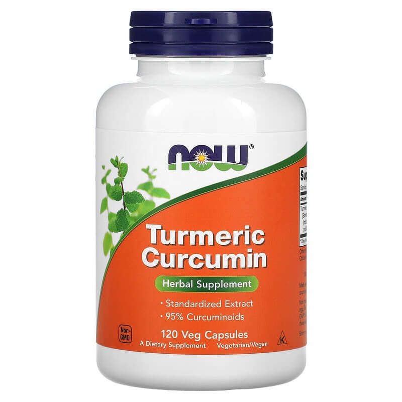 Куркумін, Turmeric Curcumin, NOW Foods, 120 вегетаріанських капсул