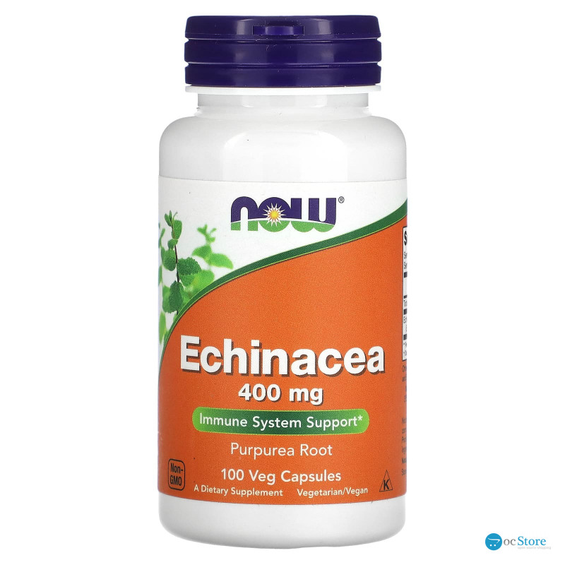 Ехінацея, Echinacea, Now Foods, 400 мг, 100 вегетаріанських капсул