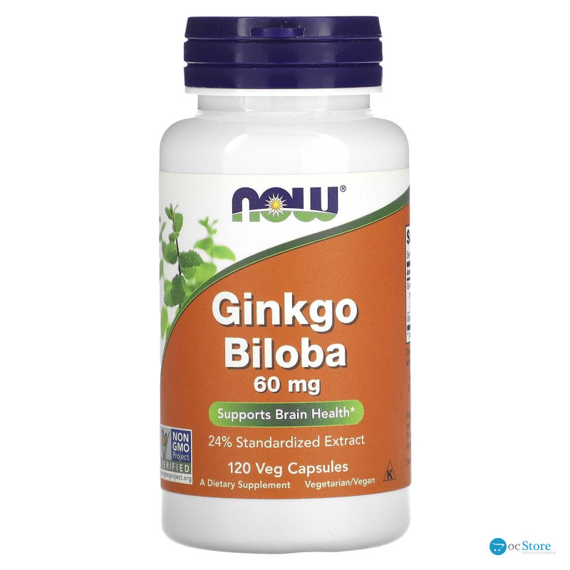 Гінкго білоба, Ginkgo Biloba, Now Foods, 60 мг, 120 кап.