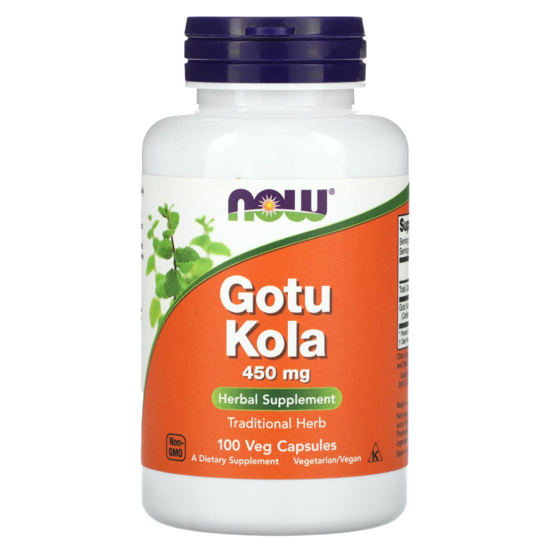Готу кола (Gotu Kola), Now Foods, 450 мг, 100 вегетаріанських капсул