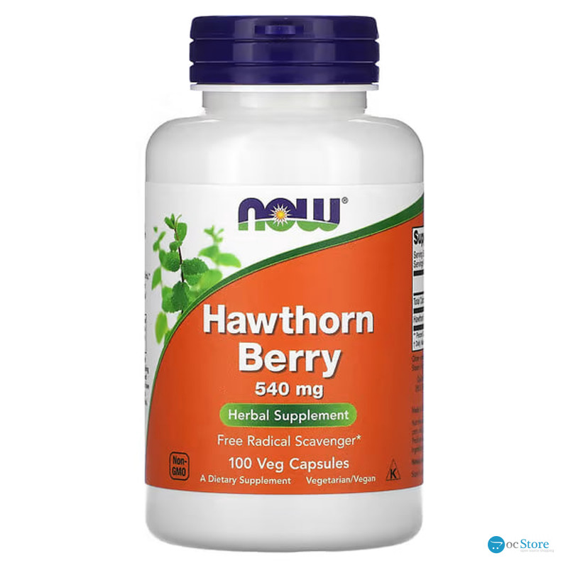 Глід, Hawthorn Berry, NOW Foods, ягоди, 540 мг, 100 вегетаріанських капсул