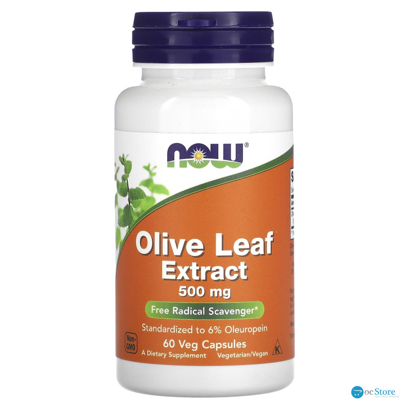 Листя оливи екстракт, Olive Leaf, Now Foods, 500 мг, 60 кап.