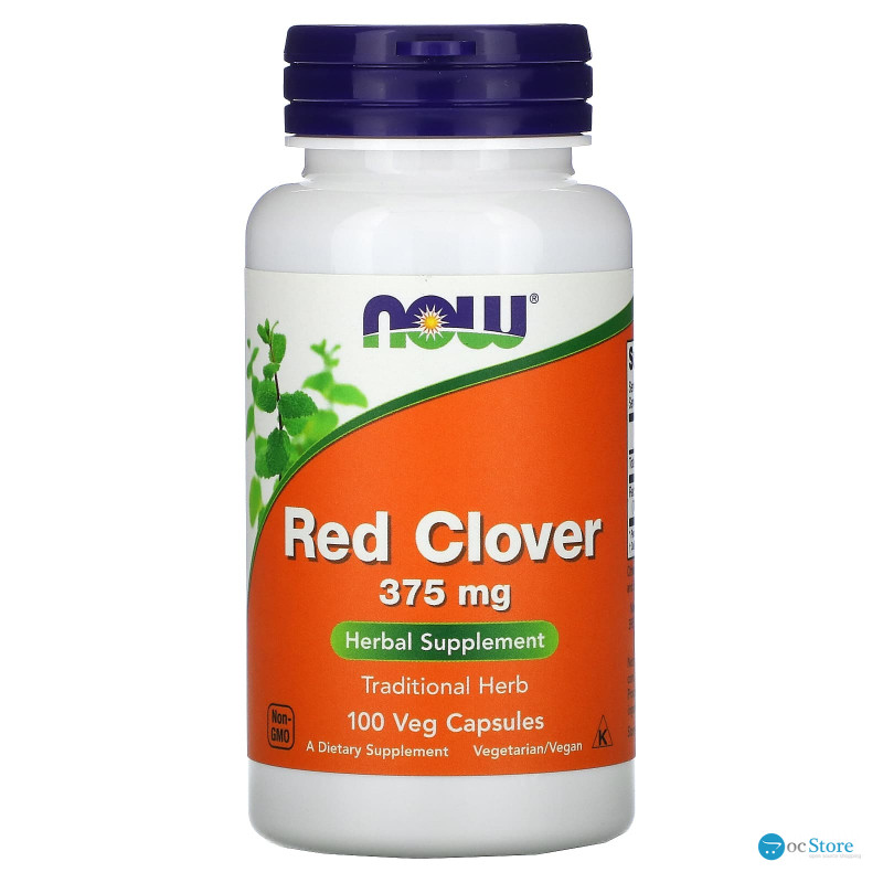 Червона конюшина, Red Clover, Now Foods, 375 мг, 100 вегетаріанських капсул