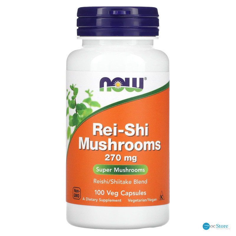 Гриби рейші, Rei-Shi Mushrooms, Now Foods, 270 мг, 100 вегетаріанських капсул