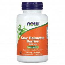 Со Пальметто, Saw Palmetto, Now Foods, ягоди, 100 рослинних капсул (550 мг на капсулі)
