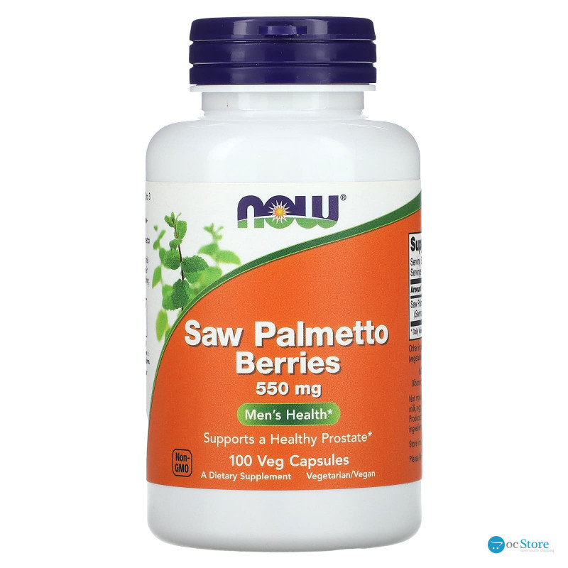 Со Пальметто, Saw Palmetto, Now Foods, ягоди, 100 рослинних капсул (550 мг на капсулі)