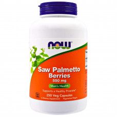 Со Пальметто, Saw Palmetto, Now Foods, ягоди, 550 мг, 250 вегетаріанських капсул