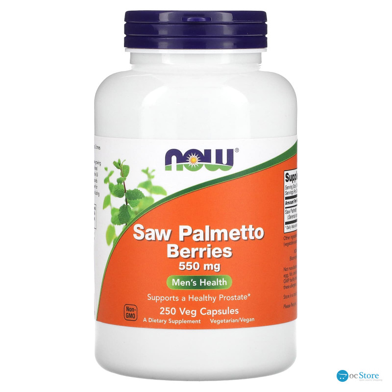 Со Пальметто, Saw Palmetto, Now Foods, ягоди, 550 мг, 250 вегетаріанських капсул