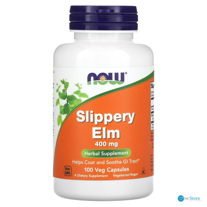 Слизький в'яз (Slippery Elm), Now Foods, 400 мг, 100 вегетаріанських капсул
