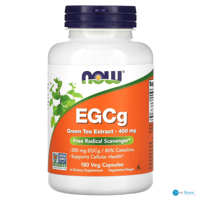 Зелений чай EGCg (Green Tea), Now Foods, екстракт, 400 мг, 180 капсул