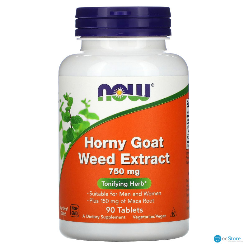 Горянка з макою (Horny Goat Weed), Now Foods, екстракт, 750 мг, 90 таблеток