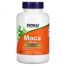 Мака (Maca), Now Foods, 500 мг, 250 вегетаріанських капсул