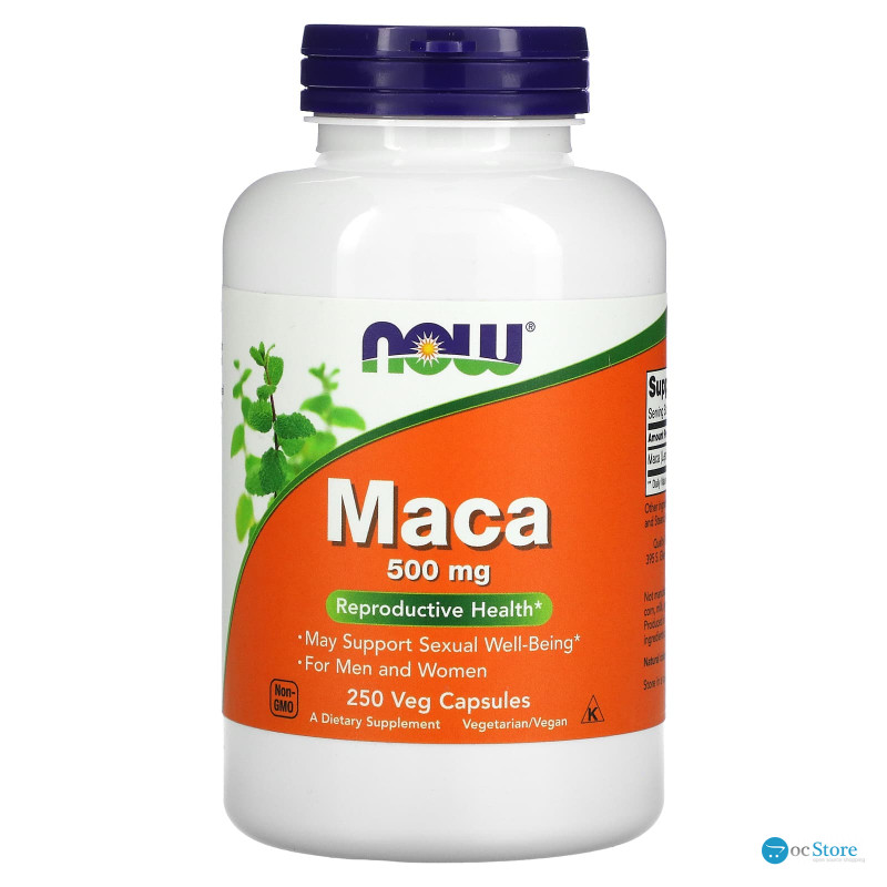 Мака (Maca), Now Foods, 500 мг, 250 вегетаріанських капсул