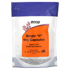 Порожні капсули "0", Single "0" Veg Capsules, Now Foods, 300 порожніх вегетаріанських капсул (29 г)