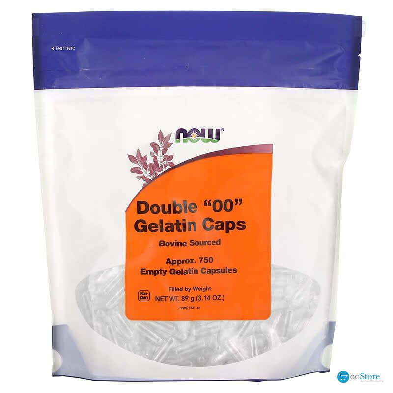 Порожні капсули "00", Double "00" Gelatin Caps, Now Foods, 750 порожніх желатинових капсул (89 г)