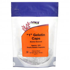 Порожні капсули "1", "1" Gelatin Caps, Now Foods, 500 порожніх желатинових капсул (38 г)