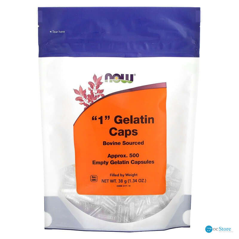 Порожні капсули "1", "1" Gelatin Caps, Now Foods, 500 порожніх желатинових капсул (38 г)