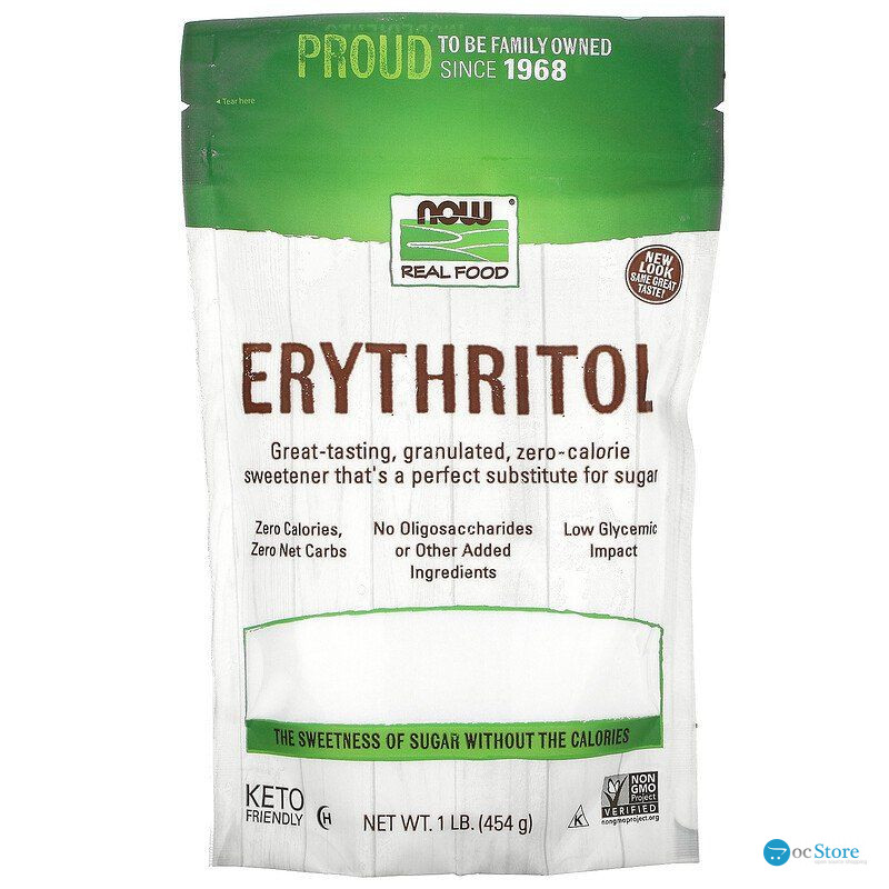 Еритритол (цукрозамінник), Erythritol, Now Foods, Real Food, 454 гр