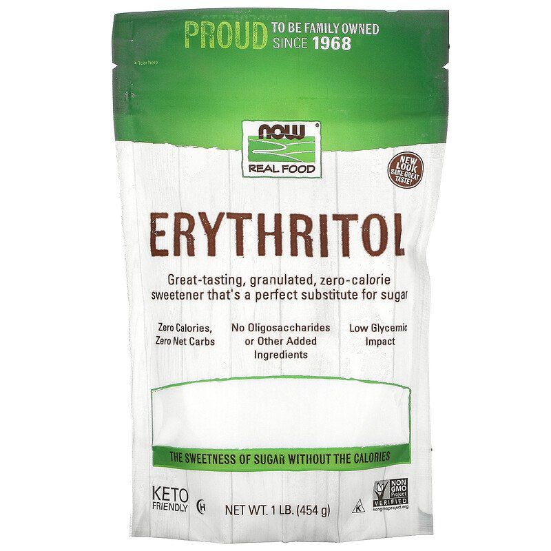 Еритритол (цукрозамінник), Erythritol, Now Foods, Real Food, 454 гр