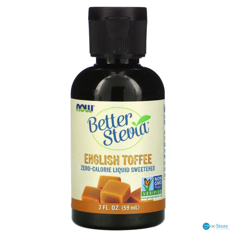 Стевія, Better Stevia, Now Foods, рідкий підсолоджувач з нульовою калорійністю, смак англійського ірису, 59 мл