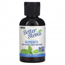 Стевія, Better Stevia, Now Foods, рідкий підсолоджувач з нульовою калорійністю, гліцерит, 59 мл