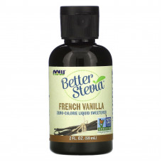 Стевія, Better Stevia, Now Foods, рідкий підсолоджувач з нульовою калорійністю, смак французької ванілі, 59 мл