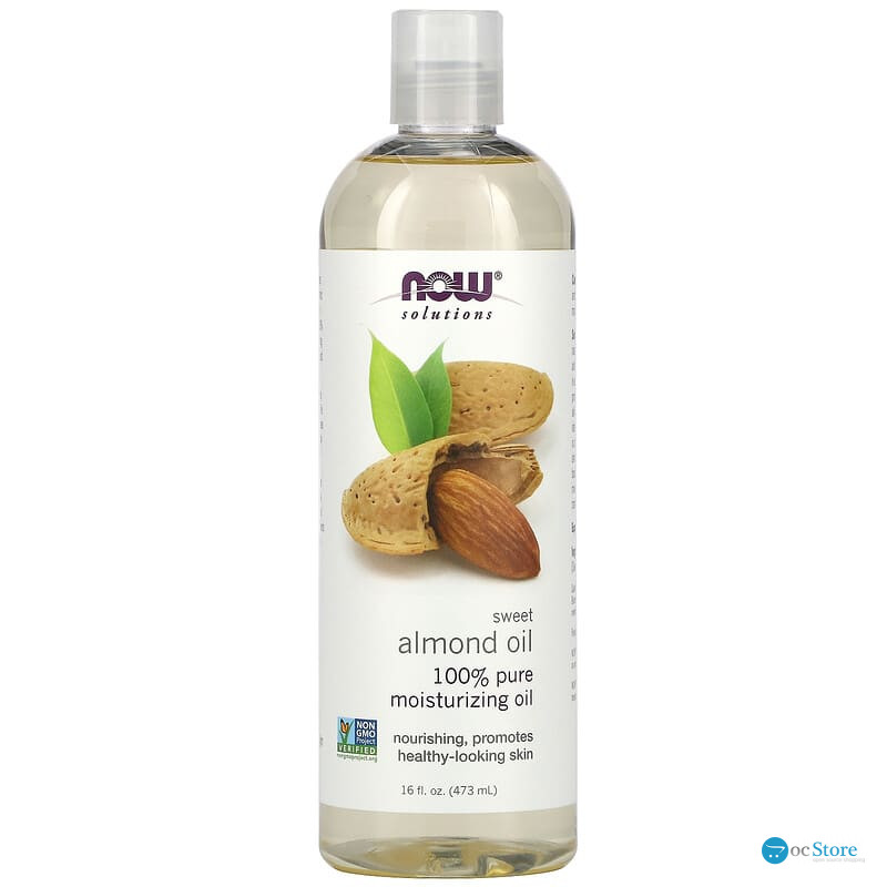 Олія солодкого мигдалю, Sweet Almond Oil, NOW Foods, Solutions, 100% чиста зволожуюча олія, без запаху, 473 мл