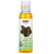 Масло жожоба, Jojoba Oil, Now Foods, Solutions, сертифіковане органічне, 118 мл