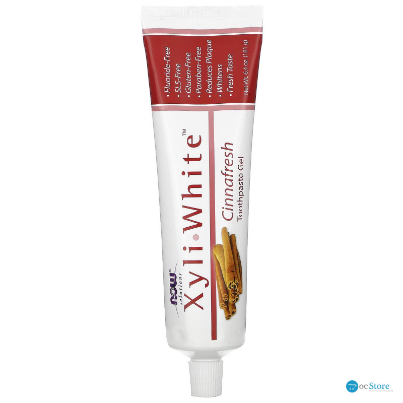 Зубна паста-гель з корицею, Toothpaste Gel, Now Foods, Solutions, без фтору, 181 г