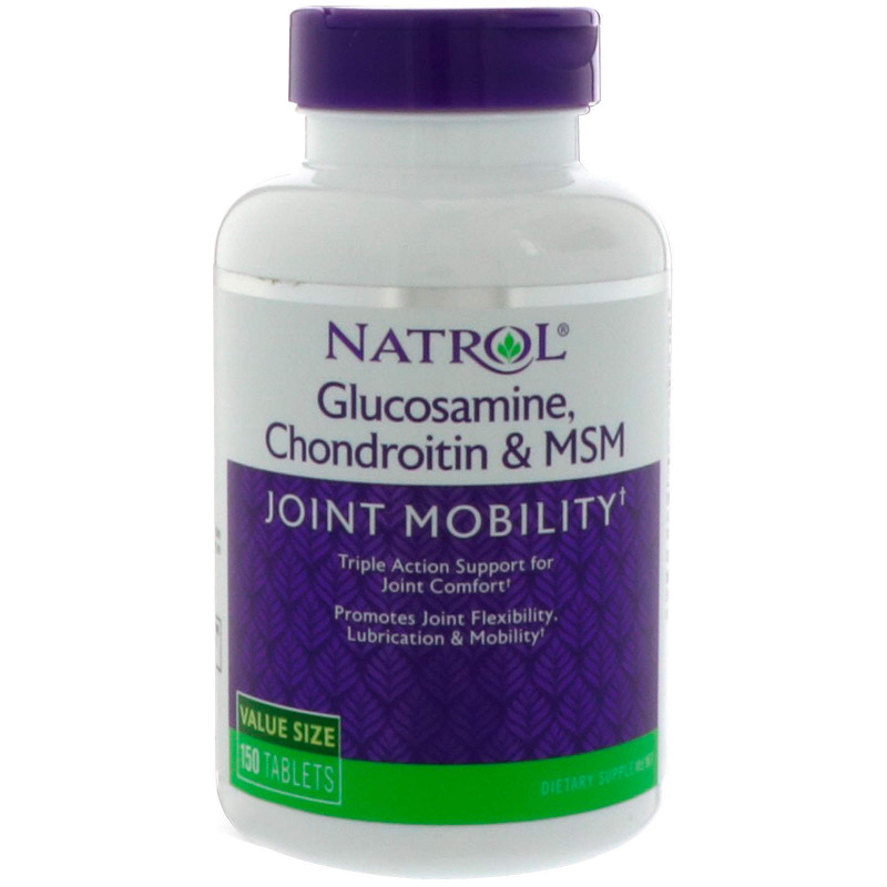 Глюкозамін хондроїтин МСМ, Glucosamine Chondroitin MSM, Natrol, 150 таблеток