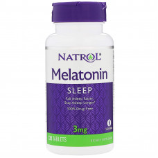 Мелатонін, Melatonin, Natrol, 3 мг, 120 таб.