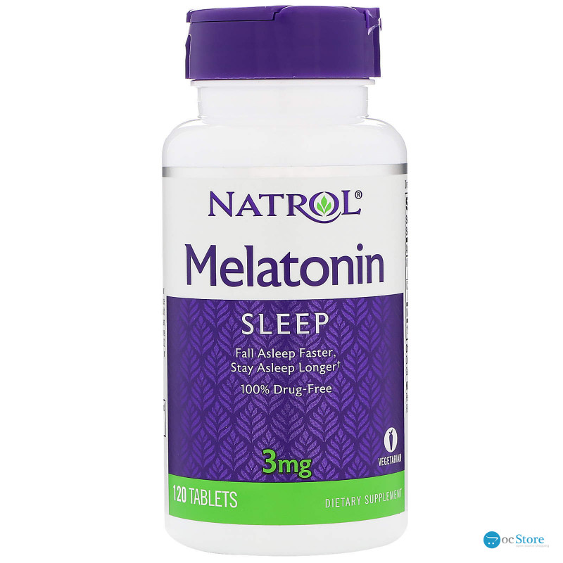 Мелатонін, Melatonin, Natrol, 3 мг, 120 таб.