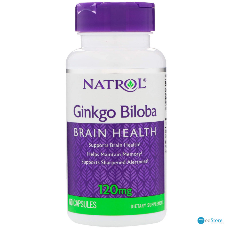 Гінкго білоба, Ginkgo Biloba, Natrol, 120 мг, 60 капсул