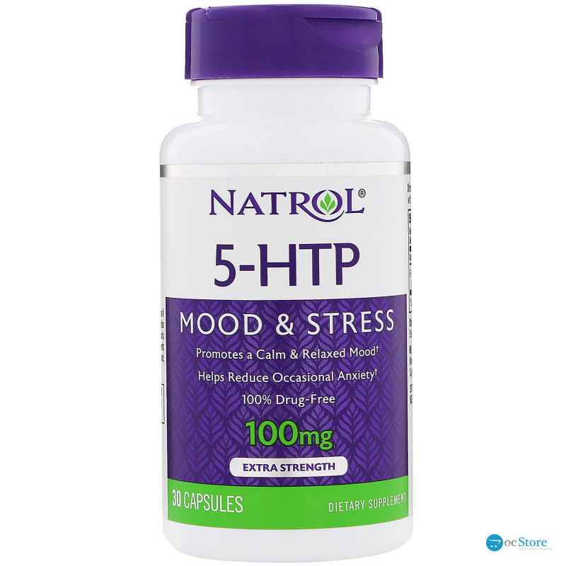 5-гідрокси L-триптофан (5-НТР), Natrol, 100 мг, 30 кап.