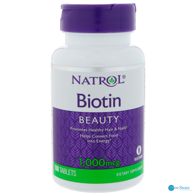 Біотин, Biotin, Natrol, швидкорозчинні 1000 мкг, 100 таблеток