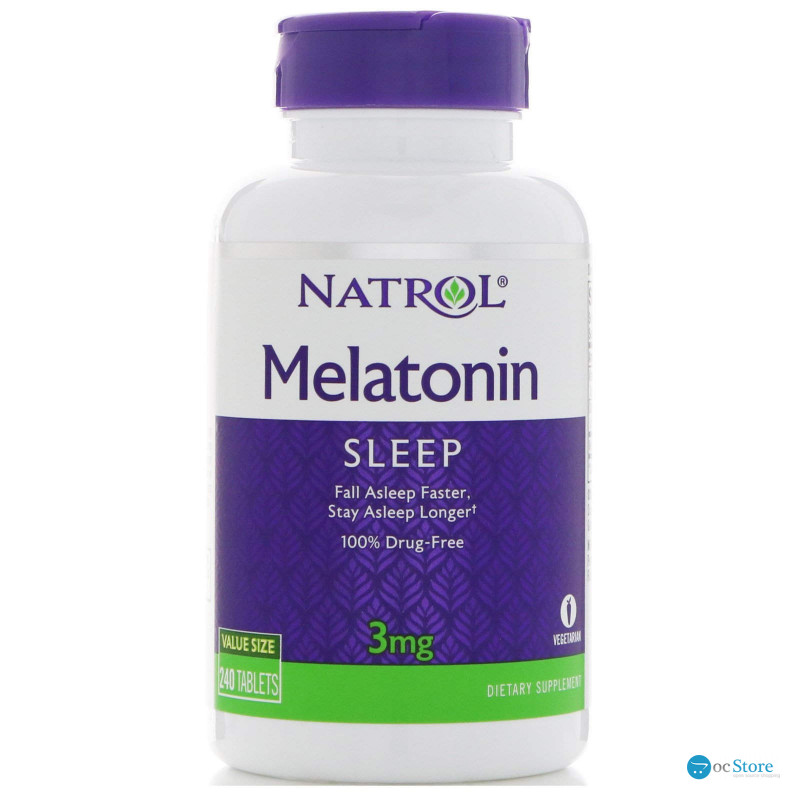 Мелатонін, Melatonin, Natrol, 3 мг, 240 таблеток