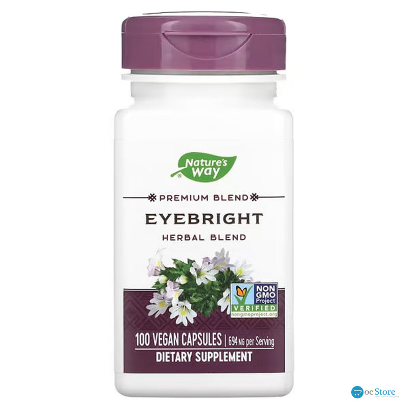 Очанка лікарська, Eyebright, Herbal Blend, Nature's Way, трав'яна суміш для очей, 694 мг, 100 веганських капсул (347 мг на капсулу)