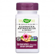 Ехінацея, астрагал і рейші, Echinacea Astragalus & Reishi, Nature's Way, 1200 мг, 100 капсул