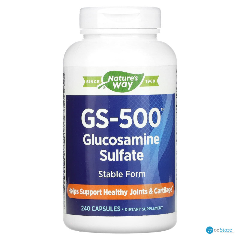 Глюкозамін сульфат, GS-500 Glucosamine Sulfate, Nature's Way, 240 капсул (0,5 г у капсулі)