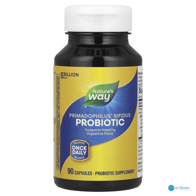Пробіотики для дорослих, Primadophilus® Bifidus Probiotic, Nature's Way, 5 млрд КУО, 90 капсул