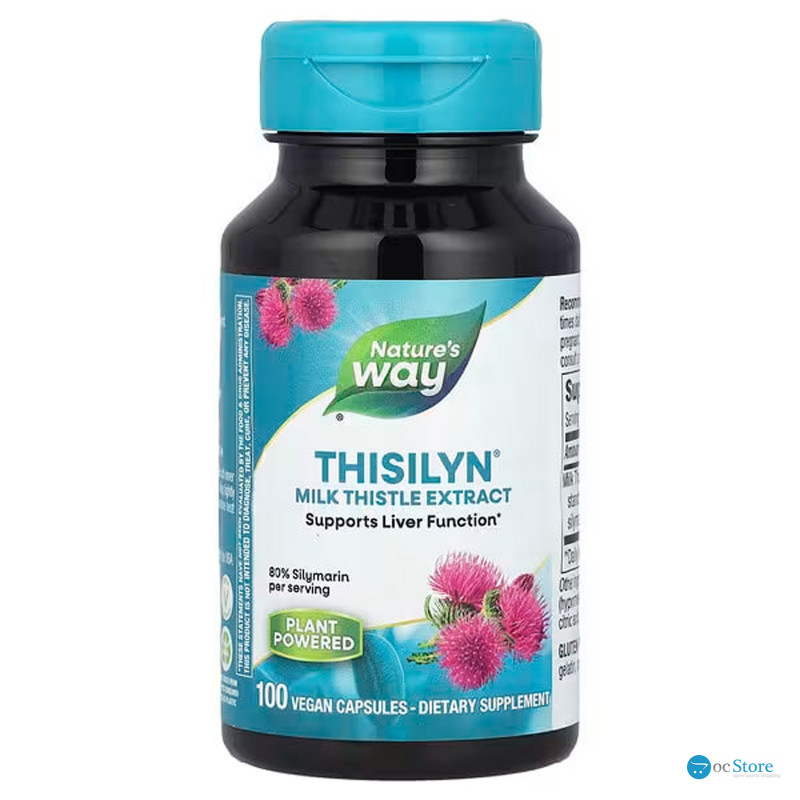 Підтримка печінки, Thisilyn®, Milk Thistle Extract, Nature's Way, екстракт розторопші плямистої, 100 веганських капсул