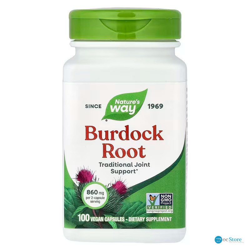 Корінь лопуха, Burdock, Nature's Way, 860 мг, 100 веганських капсул (430 мг на капсулу)