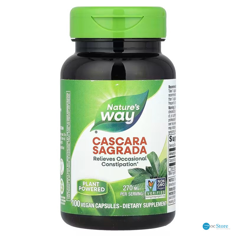 Каскара саграда, Cascara Sagrada, Nature's Way, 350 мг, 100 капсул
