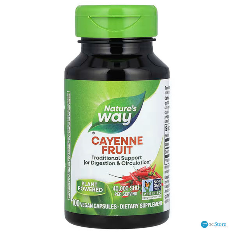 Каєнський перець, Cayenne, Nature's Way, 40000 SHU, 100 капсул