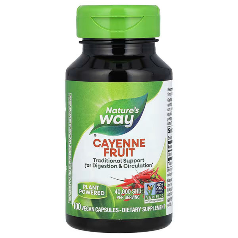 Каєнський перець, Cayenne, Nature's Way, 40000 SHU, 100 капсул