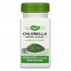 Хлорелла, Chlorella, Nature's Way, мікроводорості, 1230 мг, 100 капсул (410 мг в 1 капсулі)