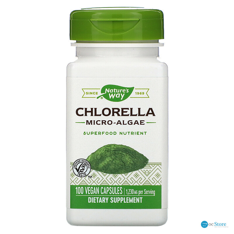 Хлорелла, Chlorella, Nature's Way, мікроводорості, 1230 мг, 100 капсул (410 мг в 1 капсулі)