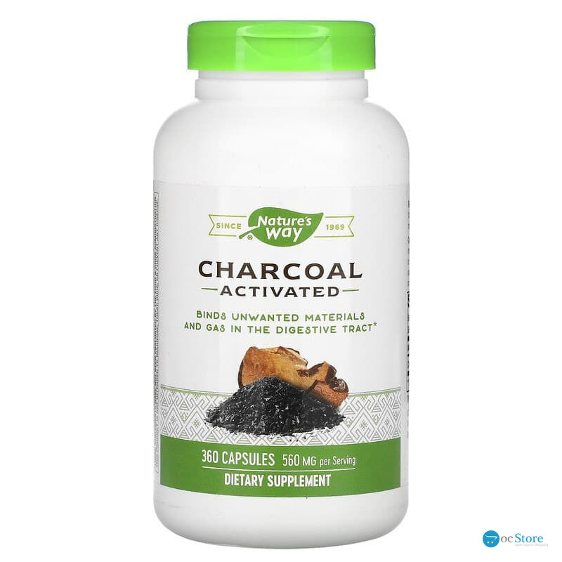 Активоване вугілля, Charcoal Activated, Nature's Way, 280 мг, 360 капсул